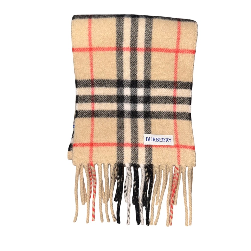 BURBERRY Narrow Check Cashmere Scarf - Picture 5 of 5